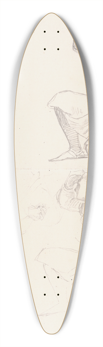 George Frederic Watts - Studies of a kneeling knight 39.3 inch art pintail longboard deck