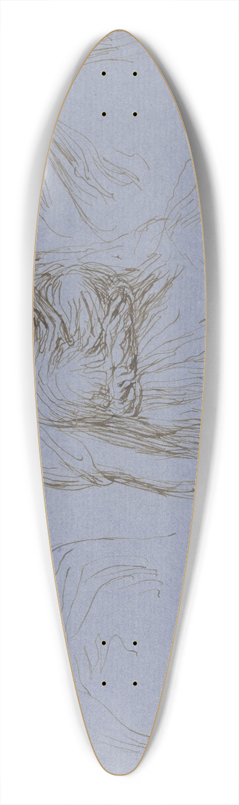 George Frederic Watts - Study of Death for Time and Death 39.3 inch art pintail longboard deck