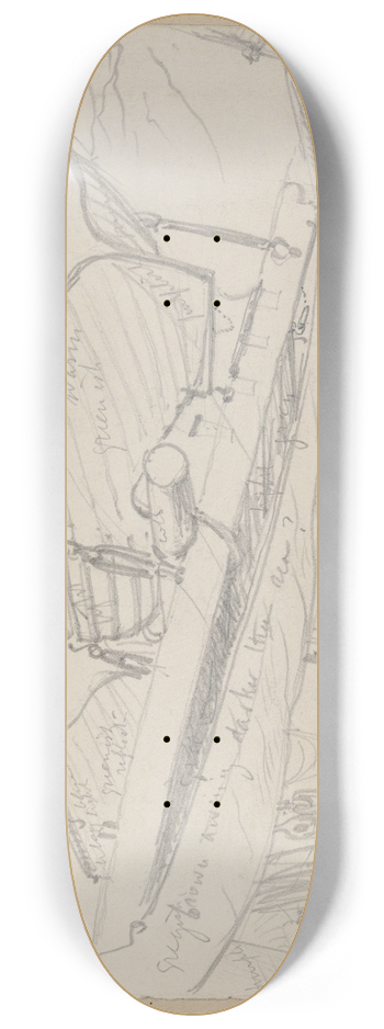 John Singer Sargent - Lifeboats on Davits 8.25 inch art skate deck