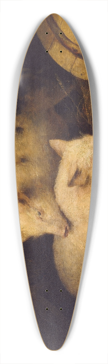 George Morland - Pigs 39.3 inch art pintail longboard deck