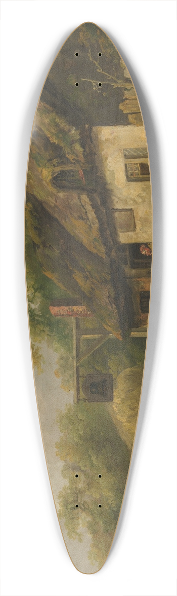 George Morland - The Bell Inn 39.3 inch art pintail longboard deck