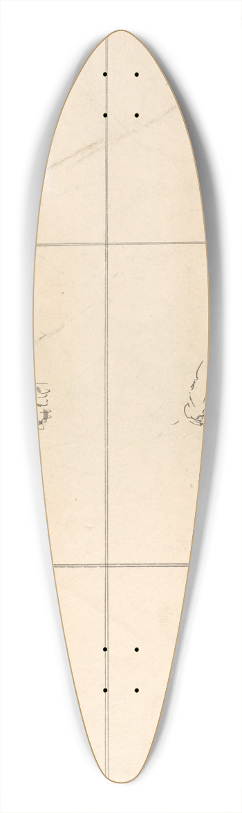 George Moutard Woodward - Faces 39.3 inch art pintail longboard deck