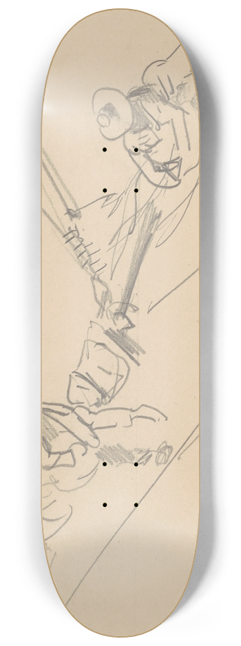 John Singer Sargent - Men on a Spar 8.25 inch art skate deck