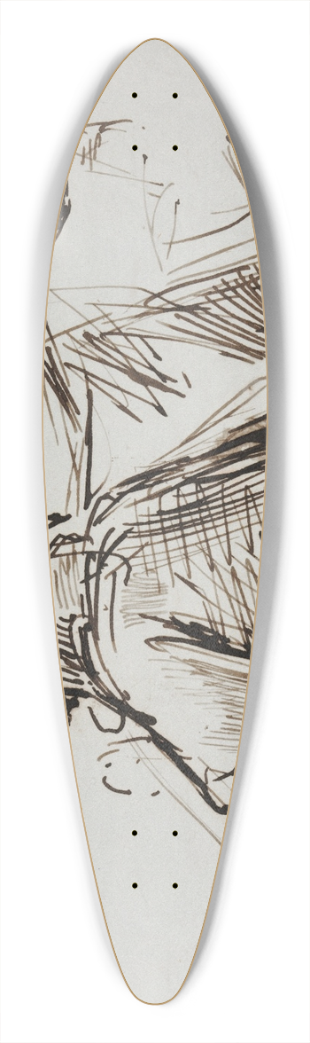 George Richmond - Two Male Figures 39.3 inch art pintail longboard deck