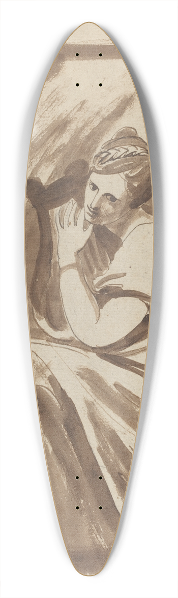 George Romney - Lady Hamilton Playing a Lyre 39.3 inch art pintail longboard deck