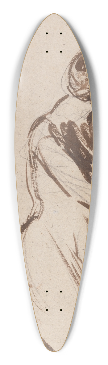 George Romney - Prostrate Woman 39.3 inch art pintail longboard deck
