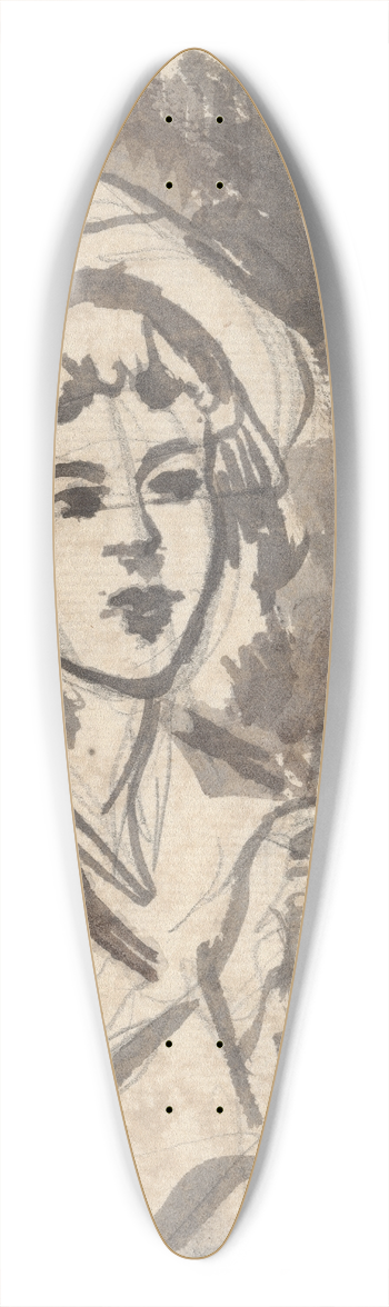 George Romney - Sketch 39.3 inch art pintail longboard deck