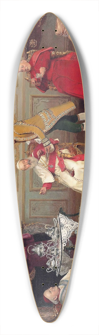 Georges Croegaert - A distinguished visitor 39.3 inch art pintail longboard deck