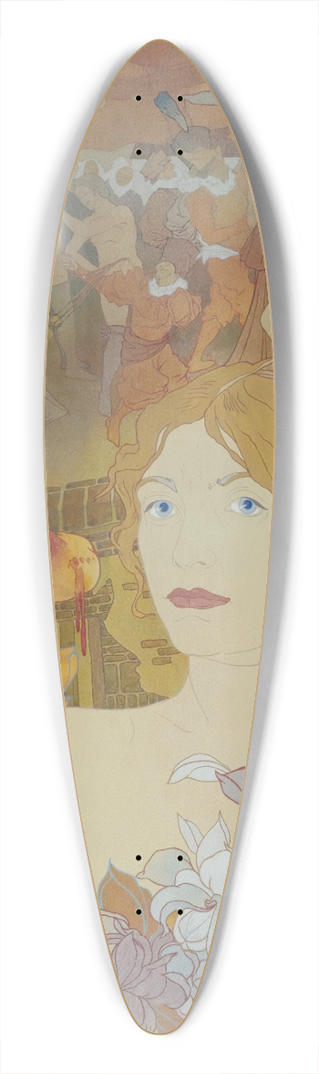 Georges de Feure - Le Fruit Defendu 39.3 inch art pintail longboard deck