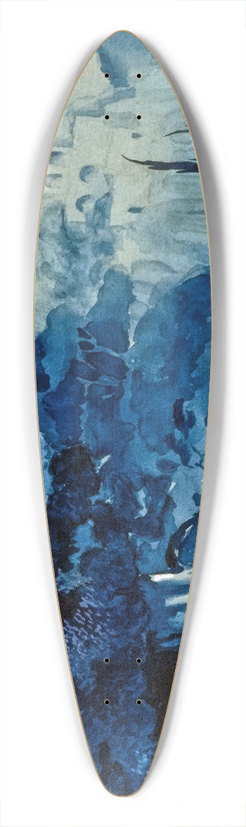 Georges Gaudion - Spanish landscape 39.3 inch art pintail longboard deck