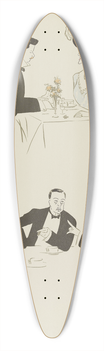 Georges Goursat (Sem) - A lhtel de Paris 39.3 inch art pintail longboard deck