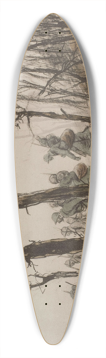 Georges Goursat (Sem) - Argonne 39.3 inch art pintail longboard deck