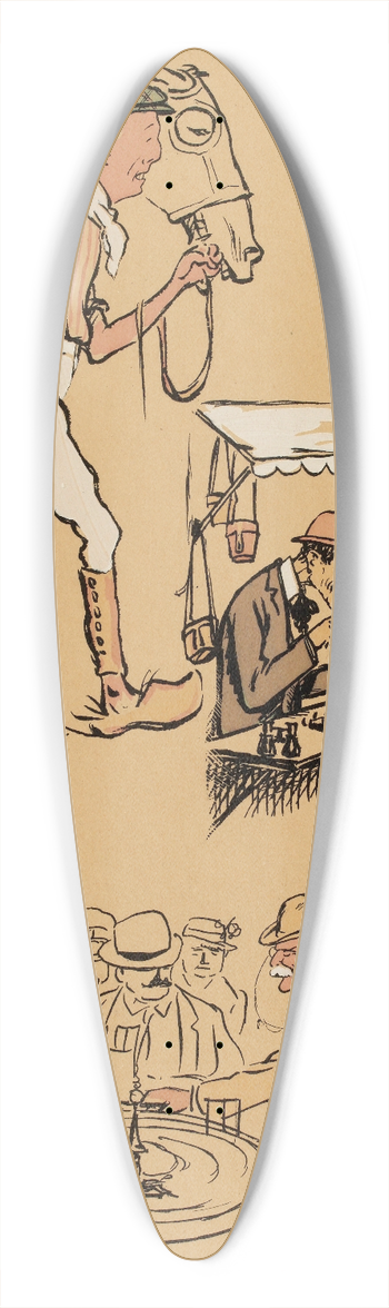 Georges Goursat (Sem) - Au champ de course 39.3 inch art pintail longboard deck