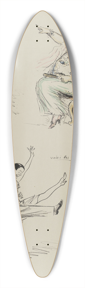 Georges Goursat (Sem) - Charleston, Get out ! 39.3 inch art pintail longboard deck