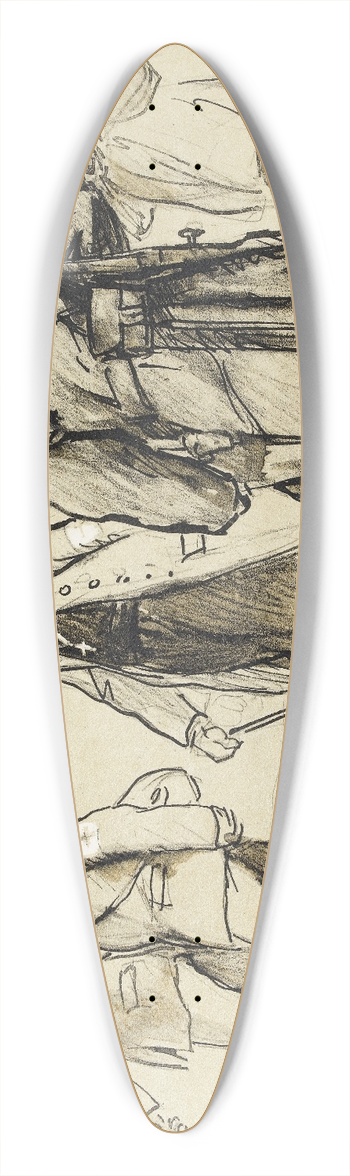 Georges Goursat (Sem) - Convoi de blesss 39.3 inch art pintail longboard deck