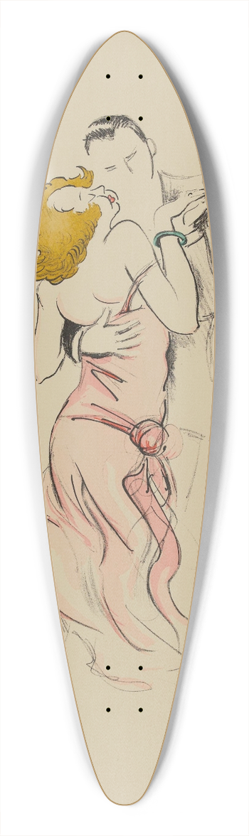Georges Goursat (Sem) - couple dansant 39.3 inch art pintail longboard deck