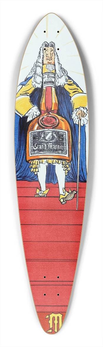 Georges Goursat (Sem) - Grand Marnier 39.3 inch art pintail longboard deck