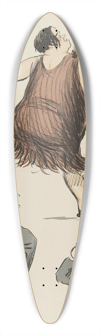 Georges Goursat (Sem) - Hei! Hei! 39.3 inch art pintail longboard deck