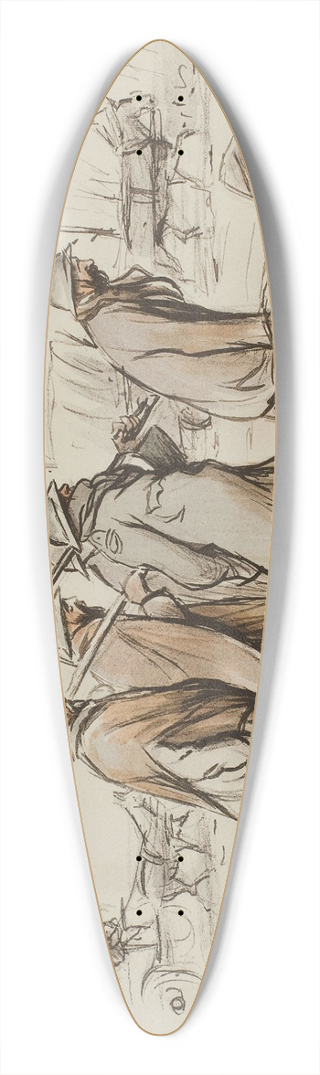 Georges Goursat (Sem) - Hommes de corves 39.3 inch art pintail longboard deck