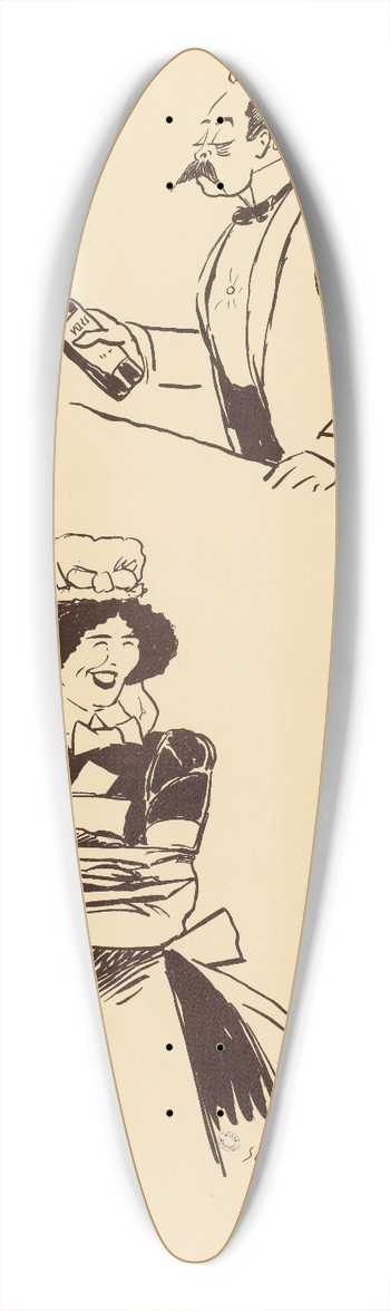 Georges Goursat (Sem) - Les bouillons Carlier 39.3 inch art pintail longboard deck