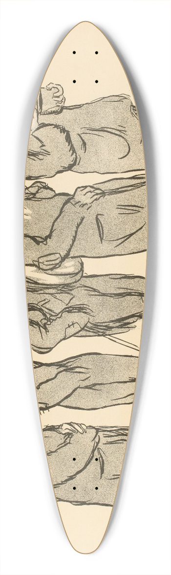 Georges Goursat (Sem) - Soupe populaire 39.3 inch art pintail longboard deck