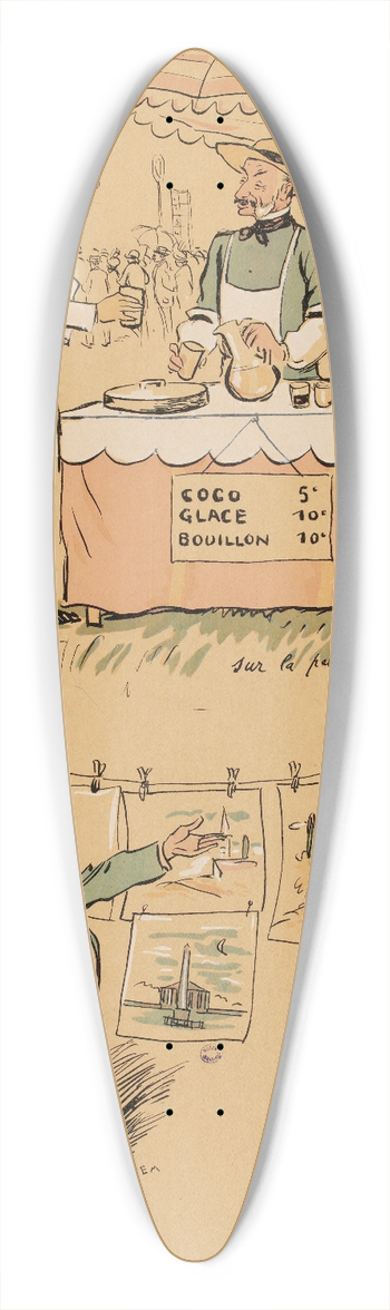Georges Goursat (Sem) - Sur la pelouse 39.3 inch art pintail longboard deck