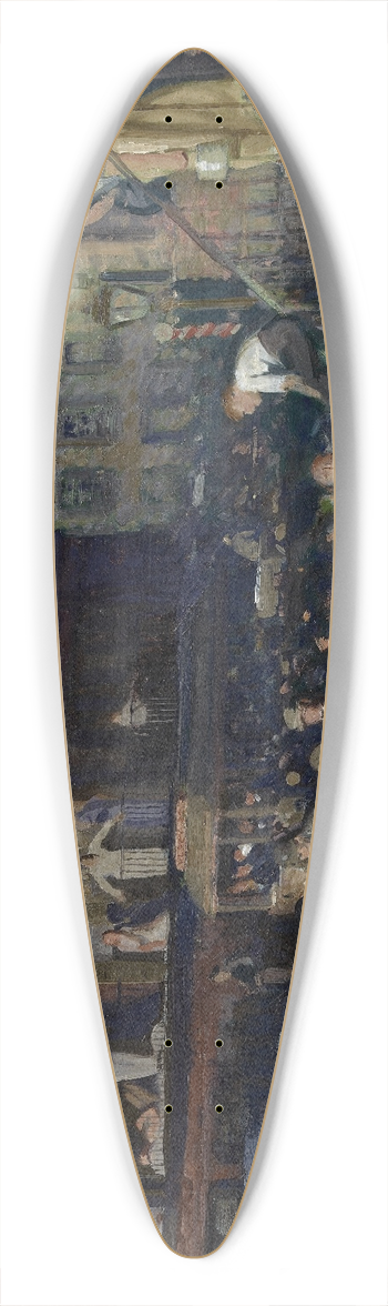 George Wesley Bellows - Cliff Dwellers 39.3 inch art pintail longboard deck