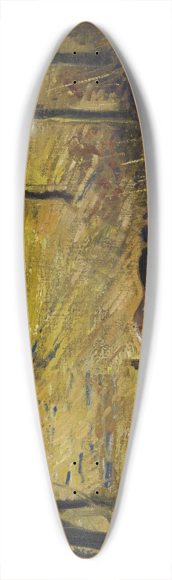 George Wesley Bellows - Haystacks and Barn 39.3 inch art pintail longboard deck