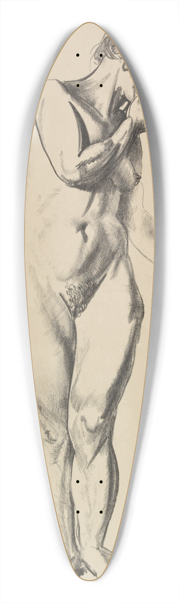 George Wesley Bellows - Nude Study 39.3 inch art pintail longboard deck