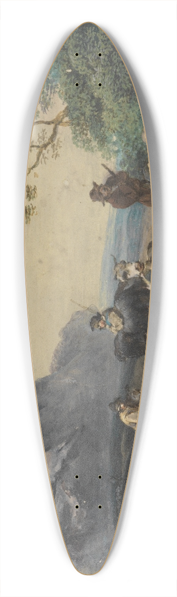 Georg Friedrich Meyer - Landschaft mit ruhenden Hirten 39.3 inch art pintail longboard deck
