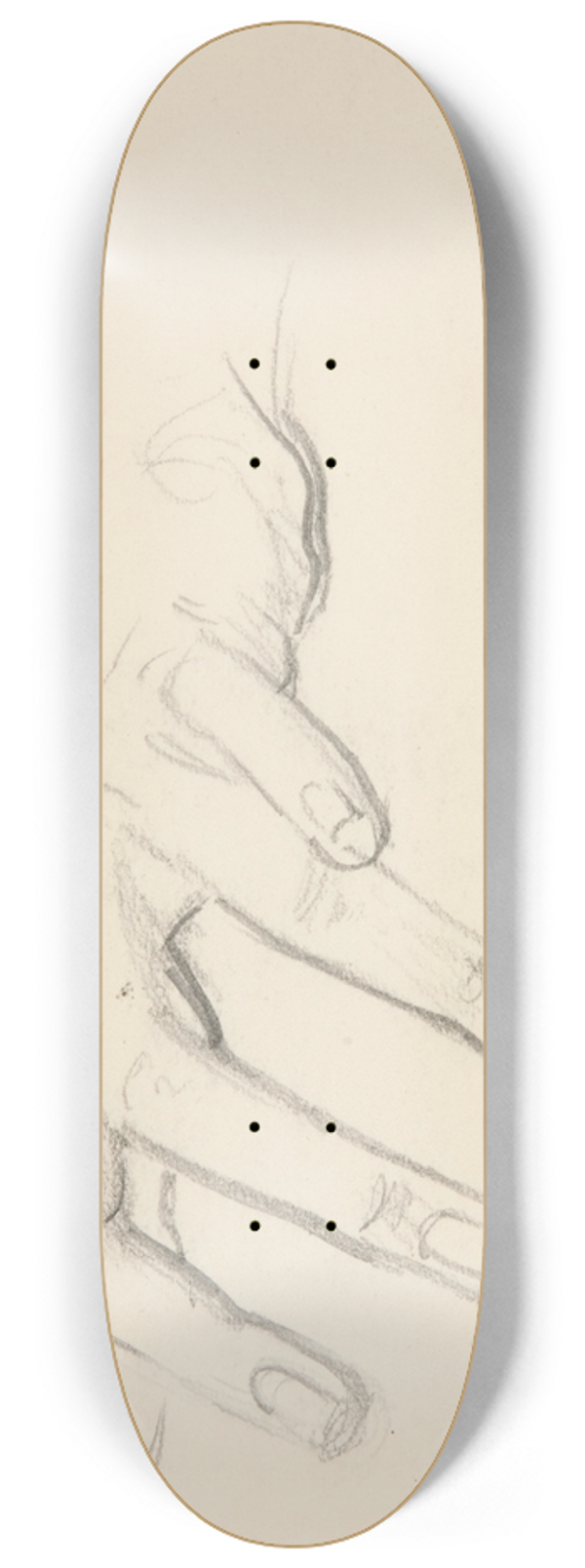 John Singer Sargent - Study of aHand 8.25 inch art skate deck