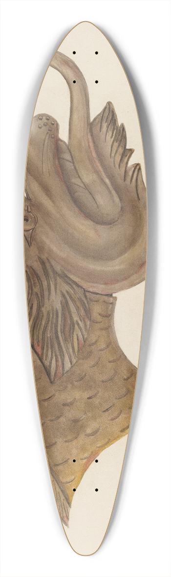 Gerard Barnett - Animal Head 39.3 inch art pintail longboard deck