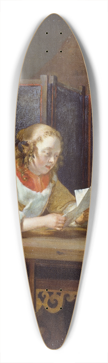 Gerard ter Borch - A Lady reading a Letter Netherlands 39.3 inch art pintail longboard deck