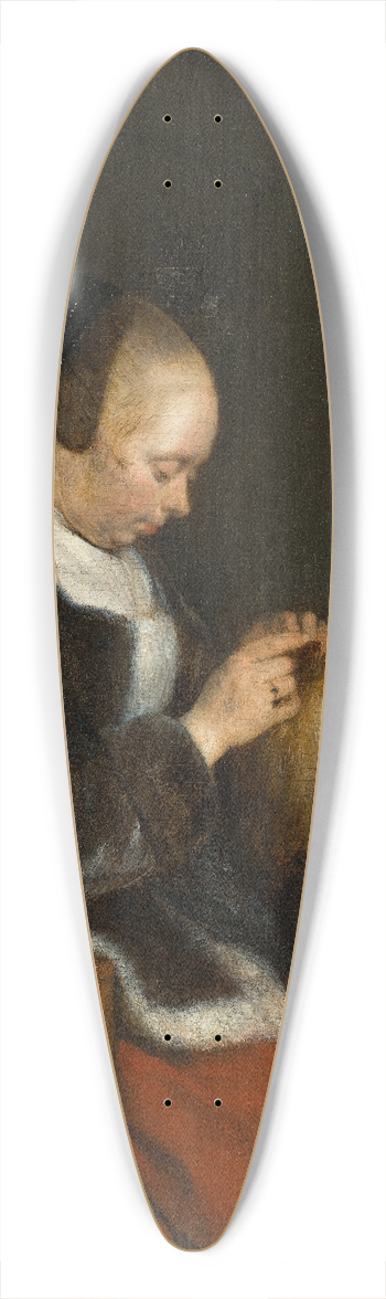 Gerard ter Borch - Hunting for Lice 39.3 inch art pintail longboard deck