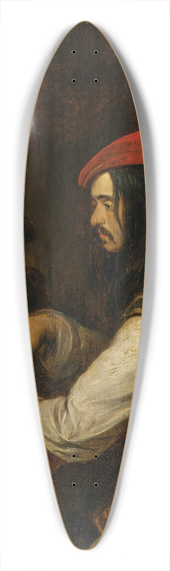 Gerard Ter Borch The Younger - Three men in a tavern, one taking snuff 39.3 inch art pintail longboard deck
