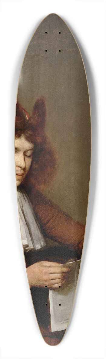 Gerard ter Borch - Young Man Reading 39.3 inch art pintail longboard deck