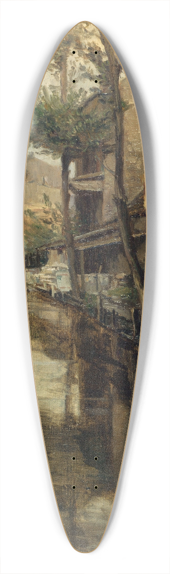 Germain Eugne Bonneton - La Bivre, rue Vulpian 39.3 inch art pintail longboard deck