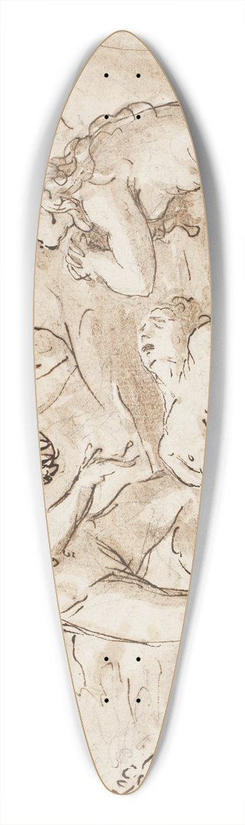 Gerolamo Brusaferro - Adam og Eva srgende over Abels krop 39.3 inch art pintail longboard deck