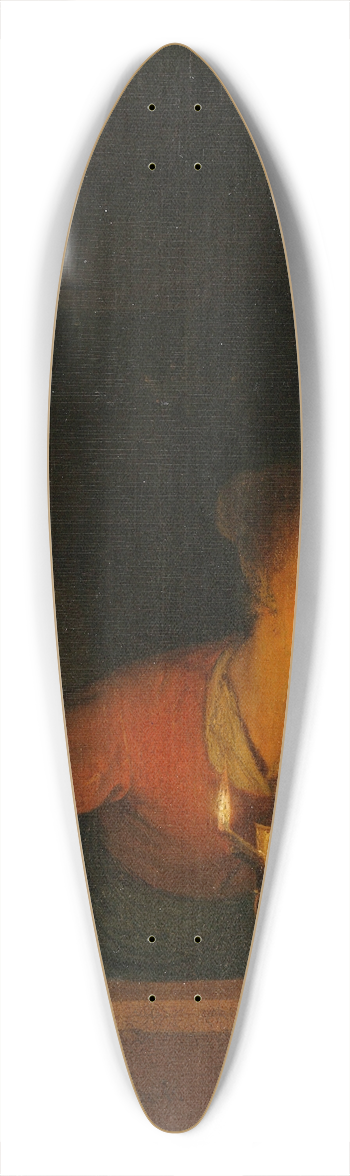 Gerrit Dou - Girl with an Oil Lamp at a Window 39.3 inch art pintail longboard deck
