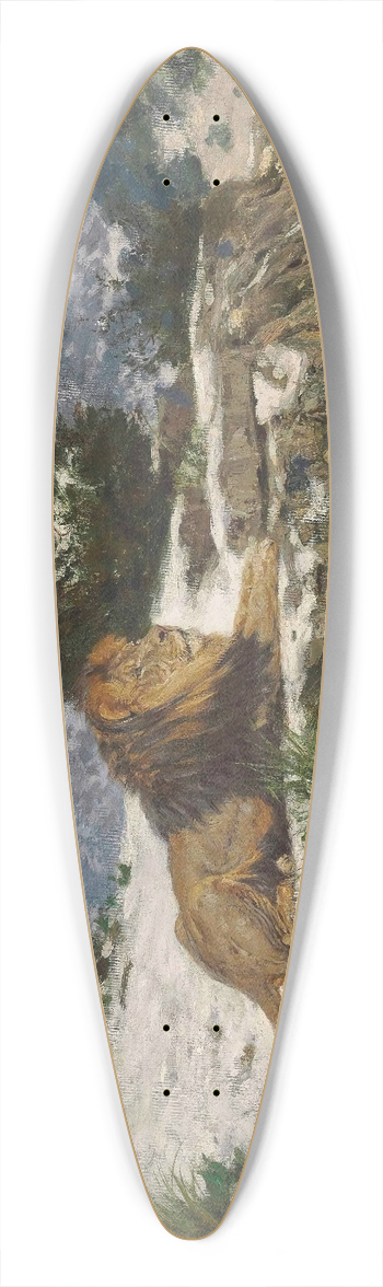 Geza Vastagh - A Lion In The Snow 39.3 inch art pintail longboard deck