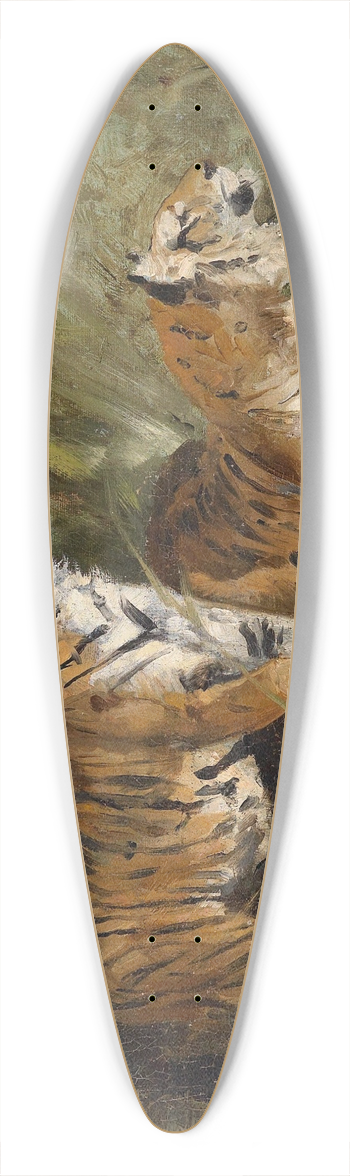 Geza Vastagh - Tiger im hohen Gras 39.3 inch art pintail longboard deck