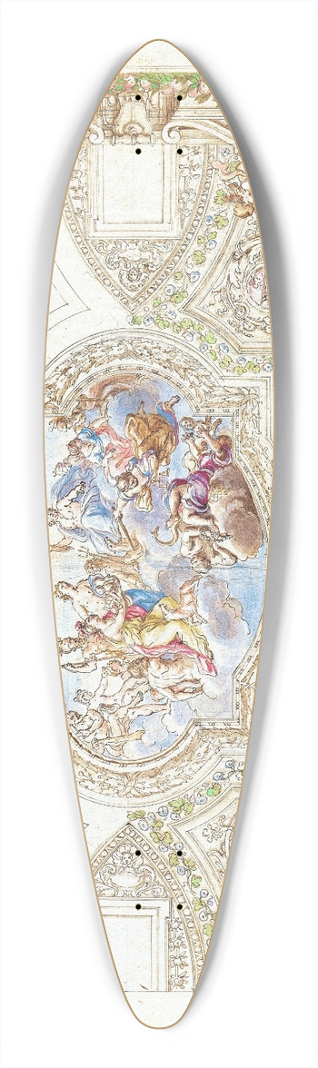Giacinto Calandrucci - Composition Study for a Ceiling Decoration 39.3 inch art pintail longboard deck