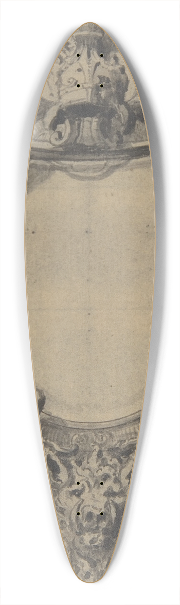 Gilles-Marie Oppenord - Study for a Cartouche 39.3 inch art pintail longboard deck