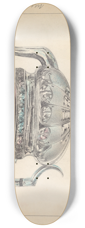 American 20th Century - Teapot 8.25 inch art skate deck