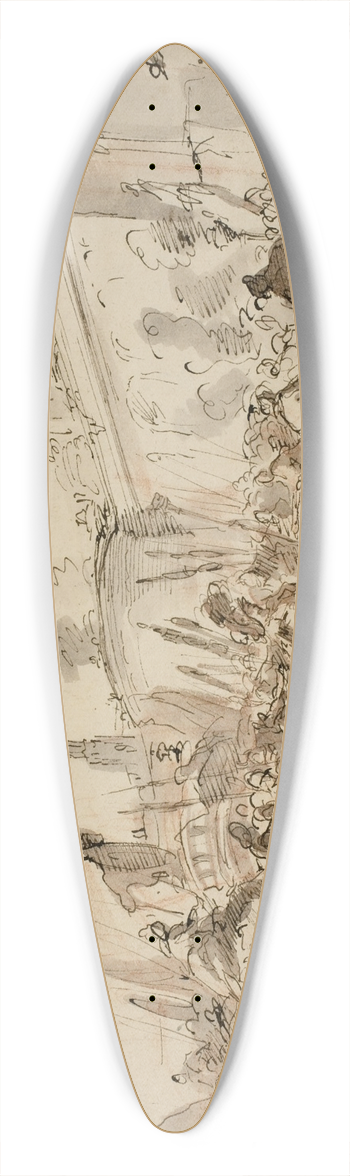 Giovanni Antonio Pellegrini - Julius Csar modtager Pompeius afhuggede hoved 39.3 inch art pintail longboard deck