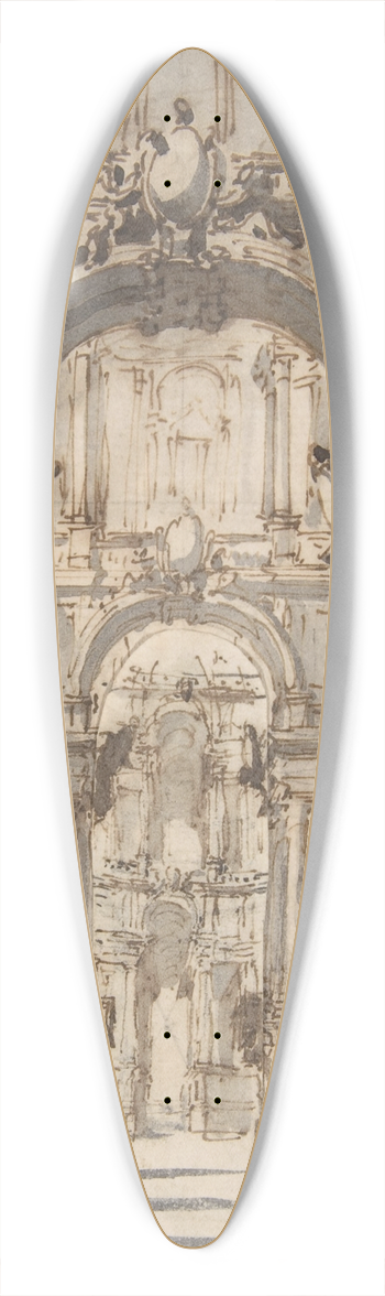 Giovanni Battista Natali III - Design for a Stage Set 39.3 inch art pintail longboard deck