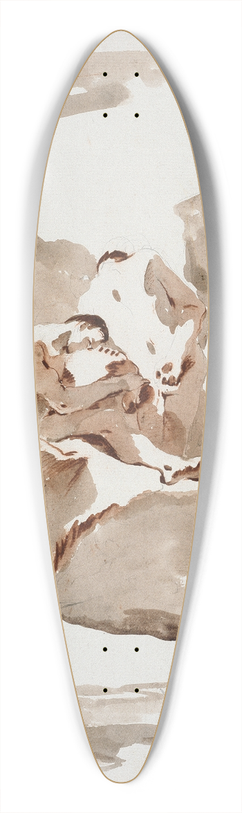 Giovanni Battista Tiepolo - Vier Akte in einer Landschaft 39.3 inch art pintail longboard deck