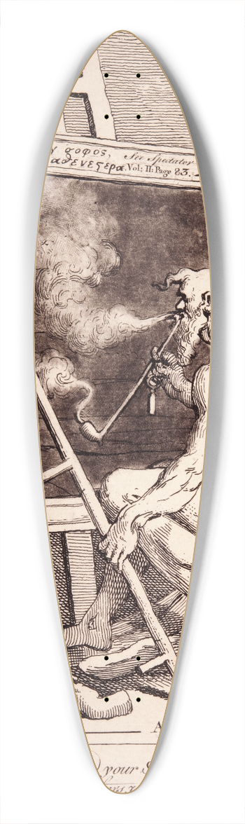 Giovanni Benedetto Castiglione - Older Man in Profile 39.3 inch art pintail longboard deck