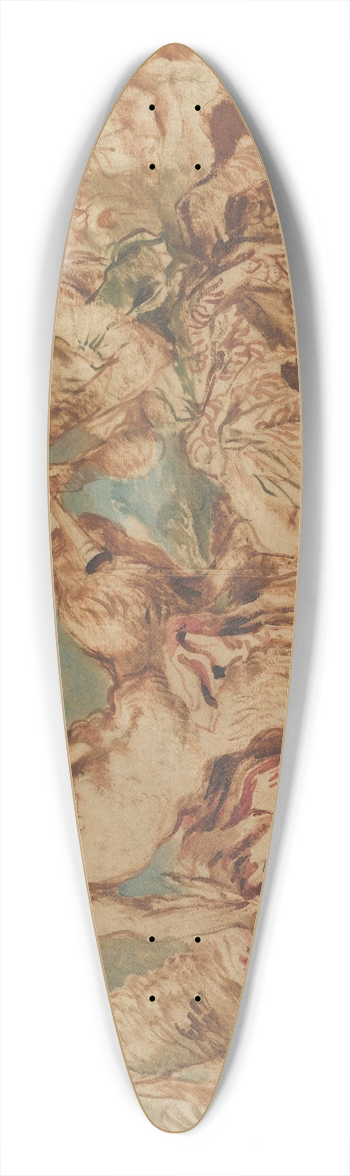 Giovanni Benedetto Castiglione - Youth Playing a Pipe for a Satyr 39.3 inch art pintail longboard deck