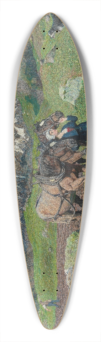 Giovanni Segantini - Spring in the Alps 39.3 inch art pintail longboard deck